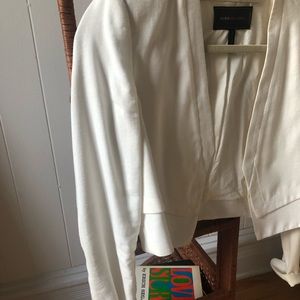 Bcbg linen cropped jacket color white